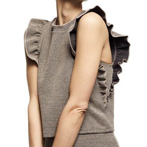 NWT Zara Knit Tank Top with Side Ruffles
